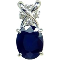 ネックレス 天然石 サファイア 3.0ct ダイヤモンド SV925 ペンダント